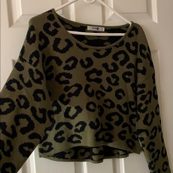 Kensie Girl Sweaters - Kensie girl sweater Military green animal print M